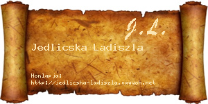 Jedlicska Ladiszla névjegykártya